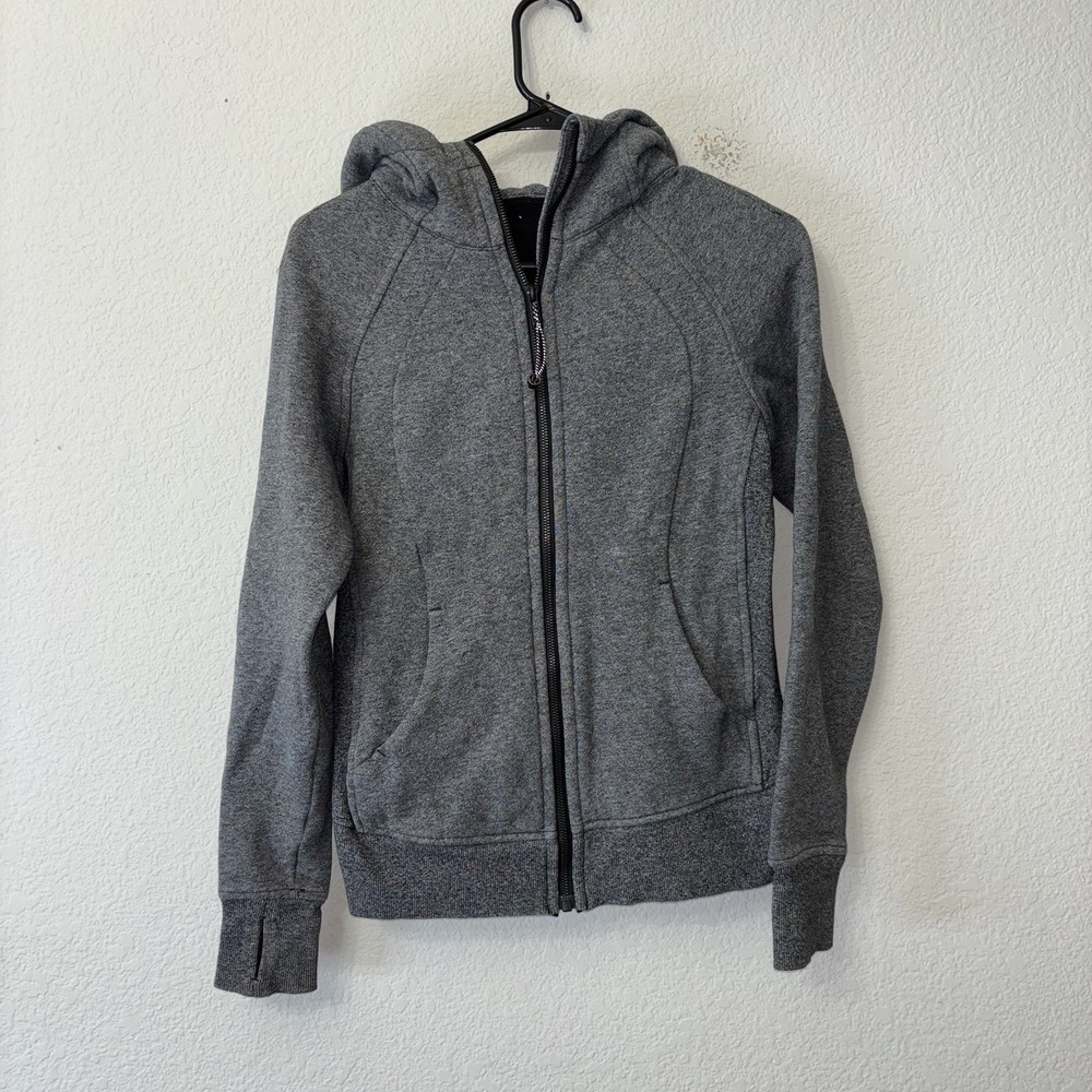 Lululemon Scuba Hoodie Full Zip Size 4 Heathered Gray Athletic